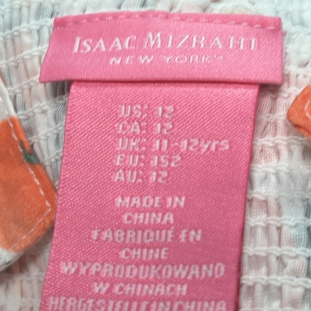 NWT Isaac Mizrahi peach orange, green,  & white, Fruits sun dress. Size 12 US. - Picture 5 of 11